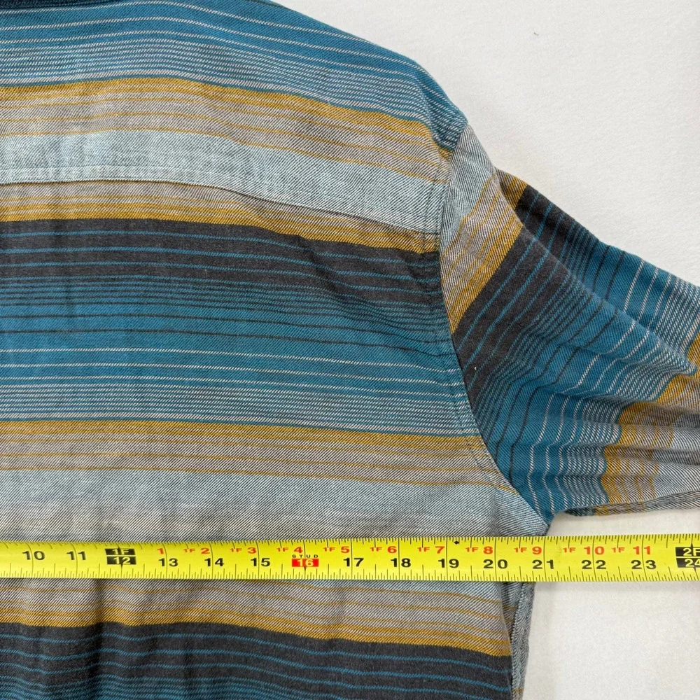 Patagonia Mens Fjord Flannel Shirt Blue Gray Stripe Organic Cotton STY54020 FA17